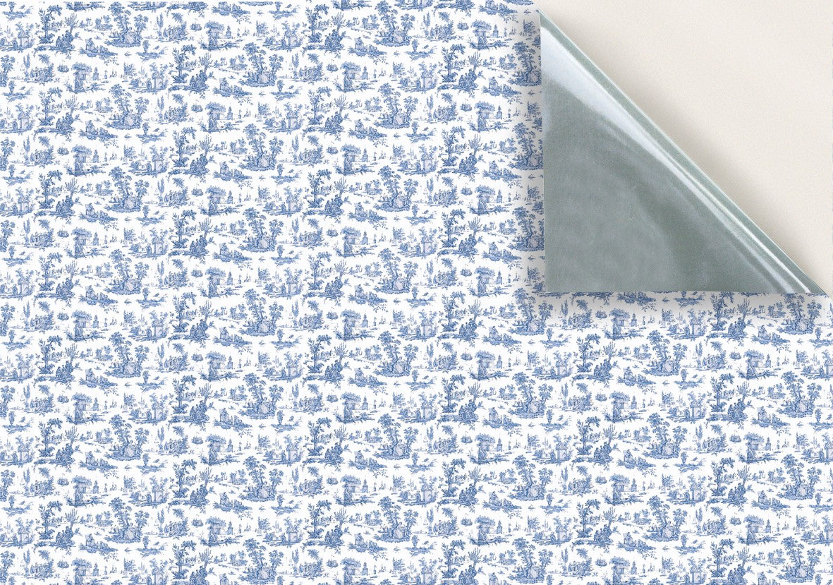 149. Toile Blue Wallpaper
