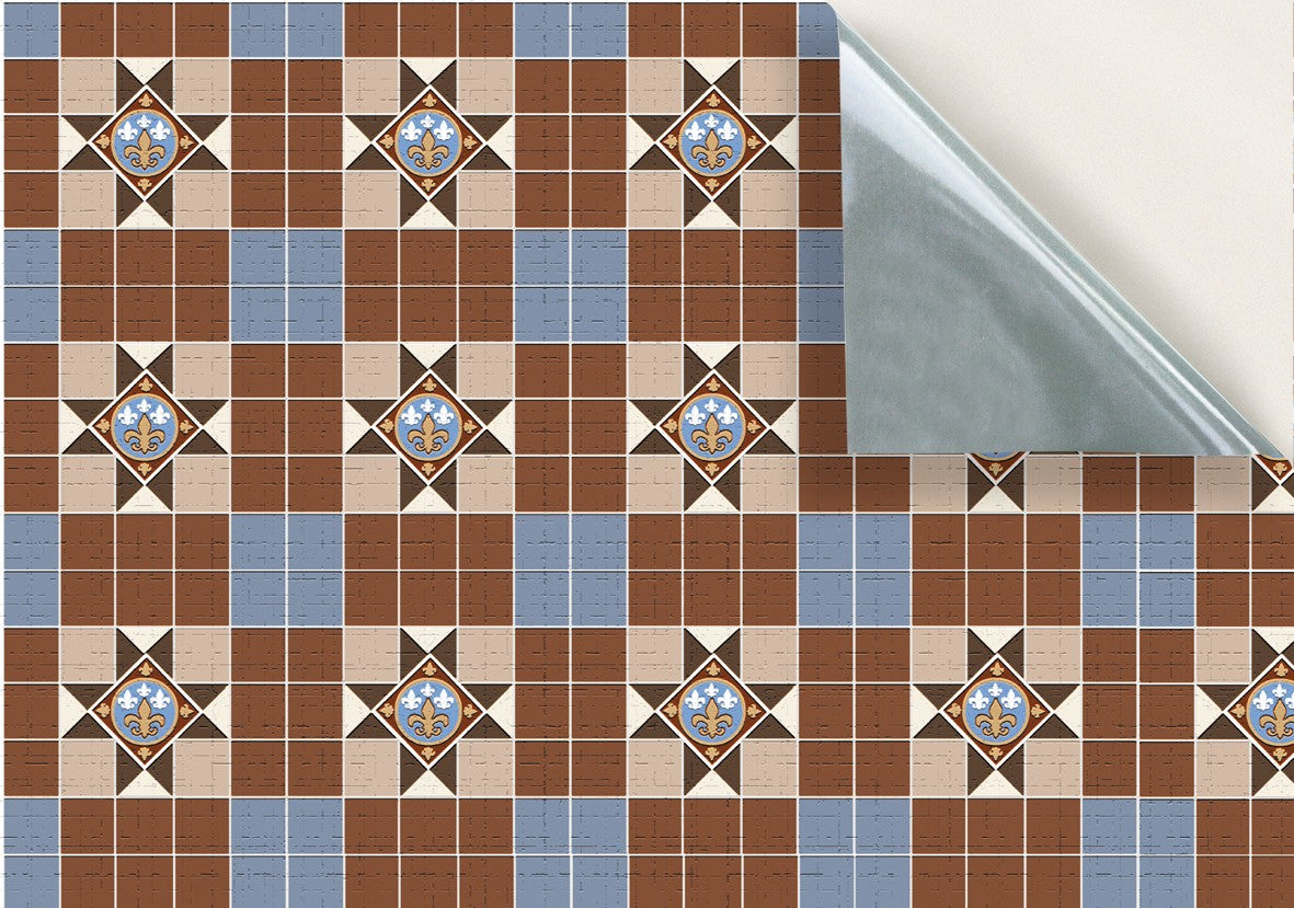 48. Victorian Brown & Blue Floor Tiles