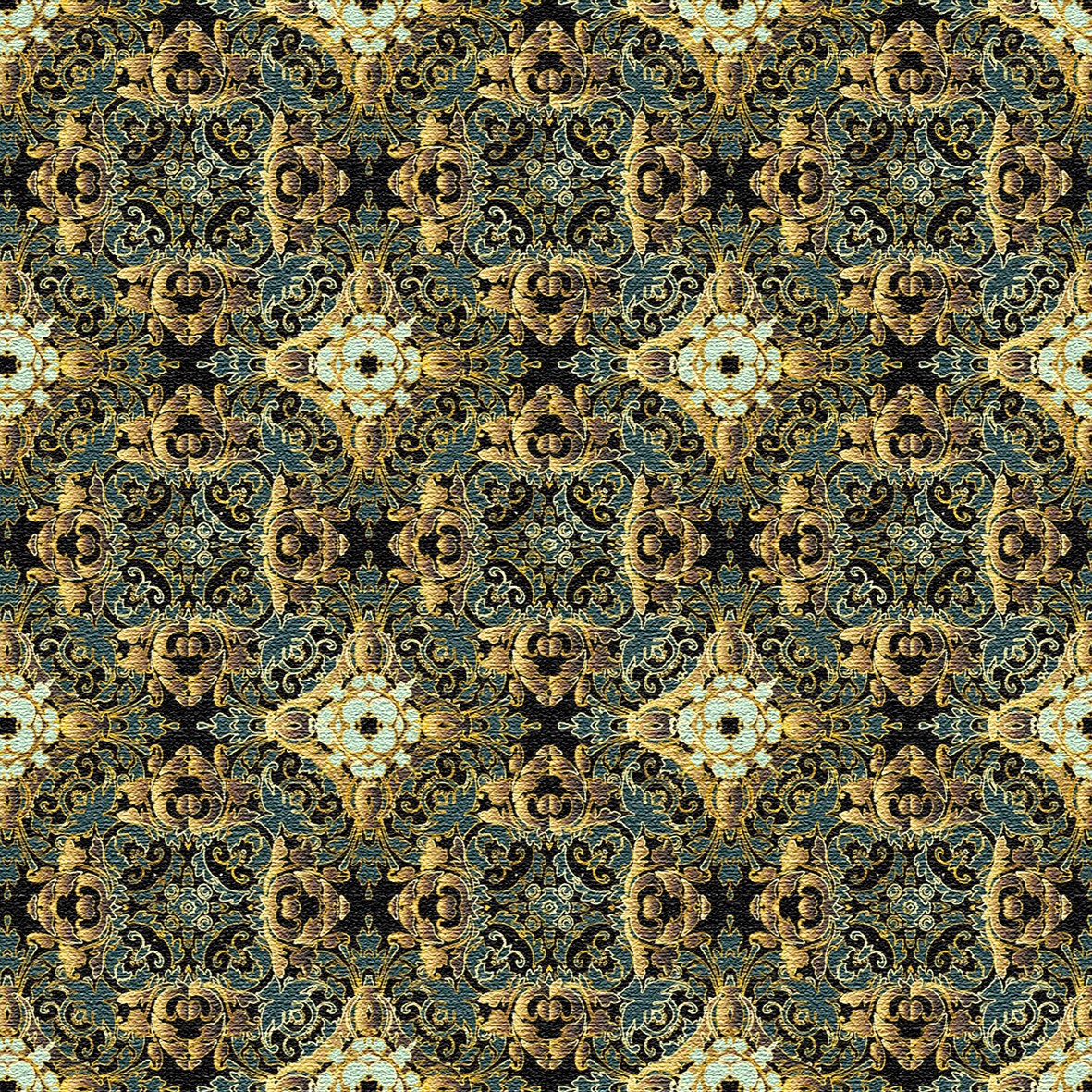 162. Antique Carpet Gold Black