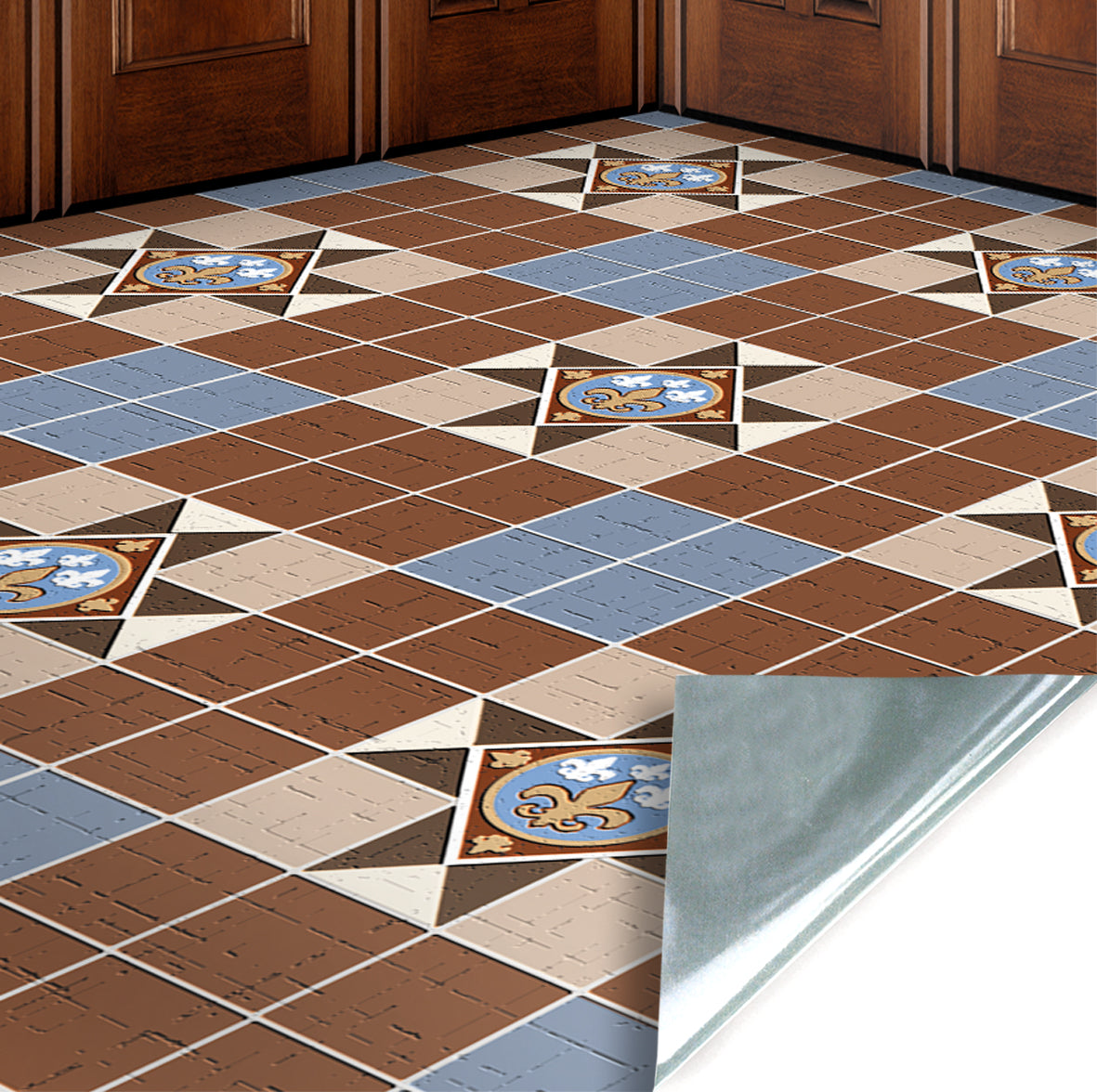 48. Victorian Brown & Blue Floor Tiles