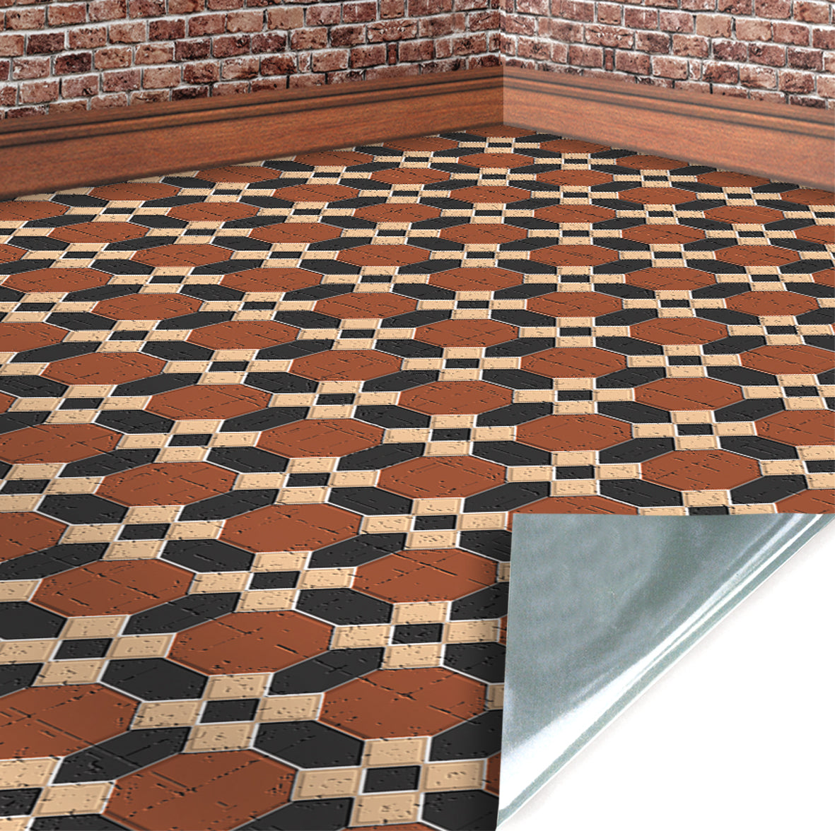 49. Victorian Brown & Black Floor Tiles