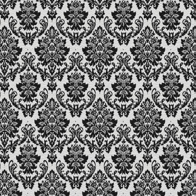 123. Victorian Flock Black Wallpaper