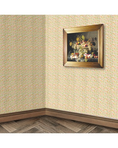 147. Vintage Floral Pink & Peach Wallpaper