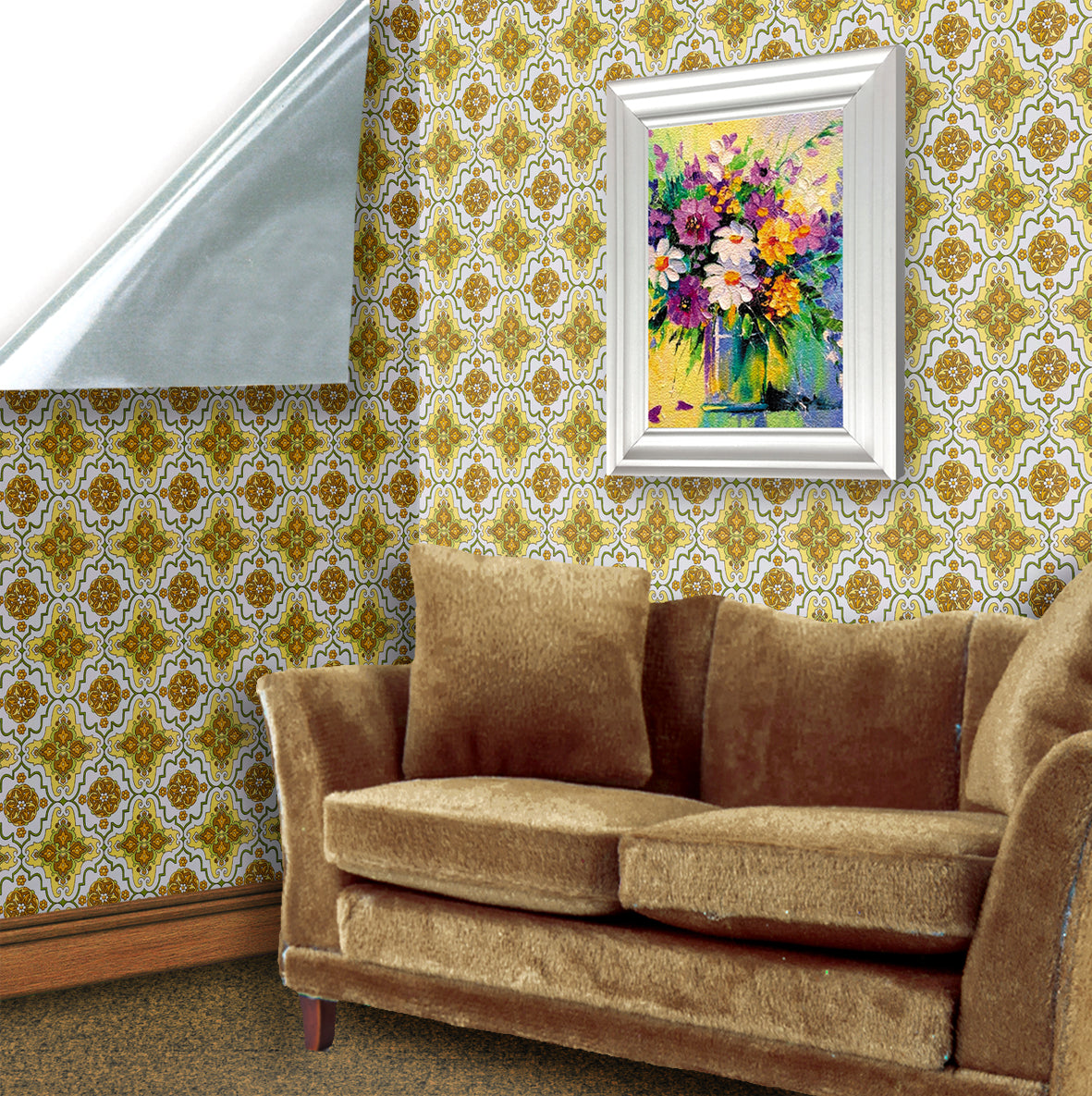 100. Vintage Green & Yellow Wallpaper