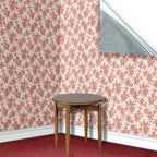 117. Red Toile De Jouy Wallpaper