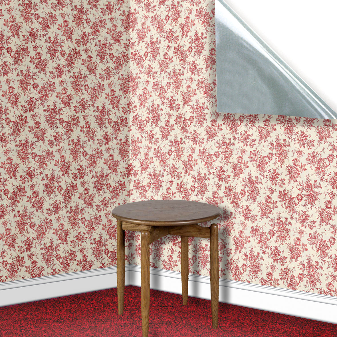 117. Red Toile De Jouy Wallpaper