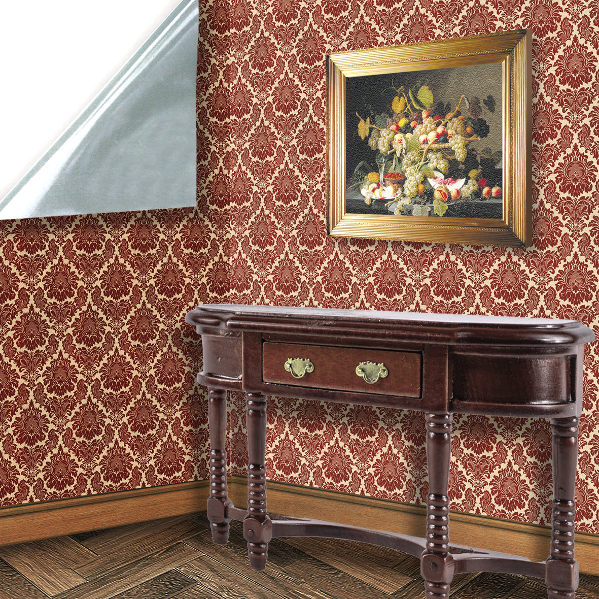 122. Victorian Velvet Red Wallpaper