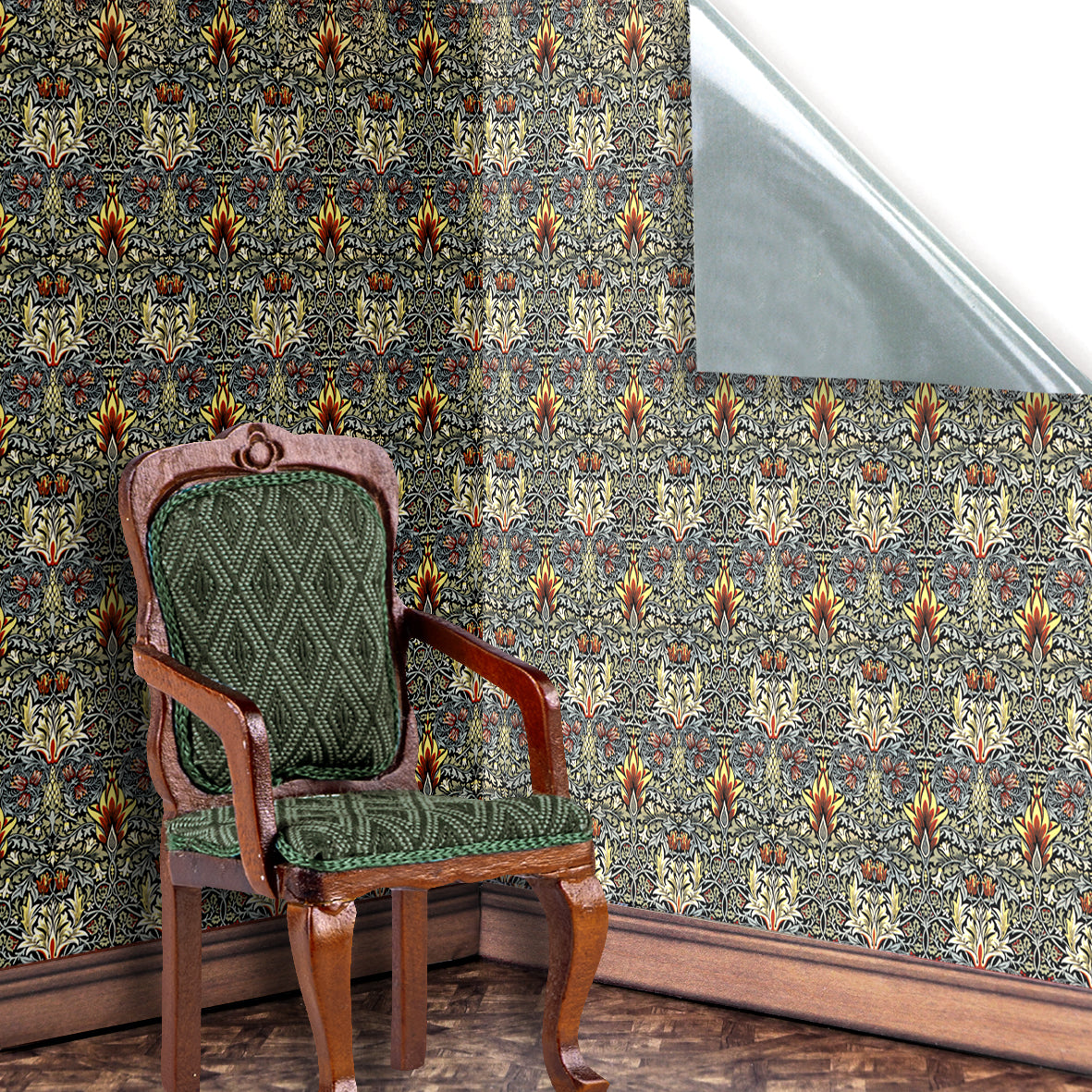 129. Morris Flame Wallpaper