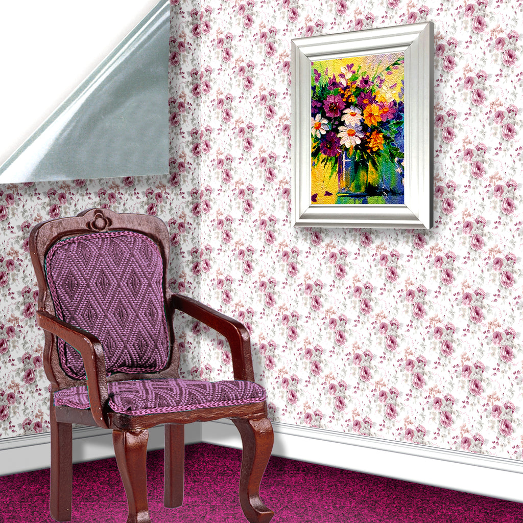 132. Edwardian Floral Dusky Pink Wallpaper