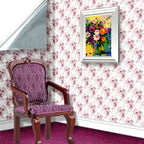 132. Edwardian Floral Dusky Pink Wallpaper