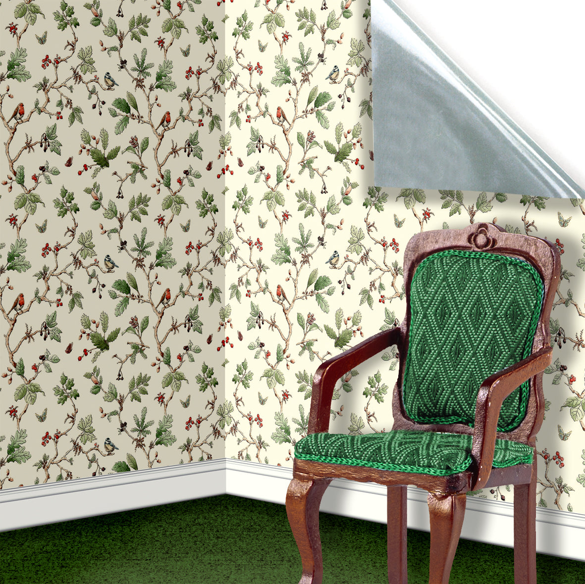 138. Vintage Robins & Blue Tits Wallpaper