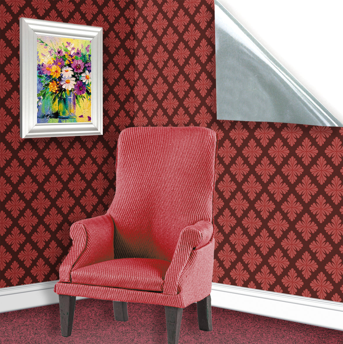 13. Dark Red Lattice Wallpaper