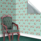 141. Vintage Floral Pink & Teal Wallpaper
