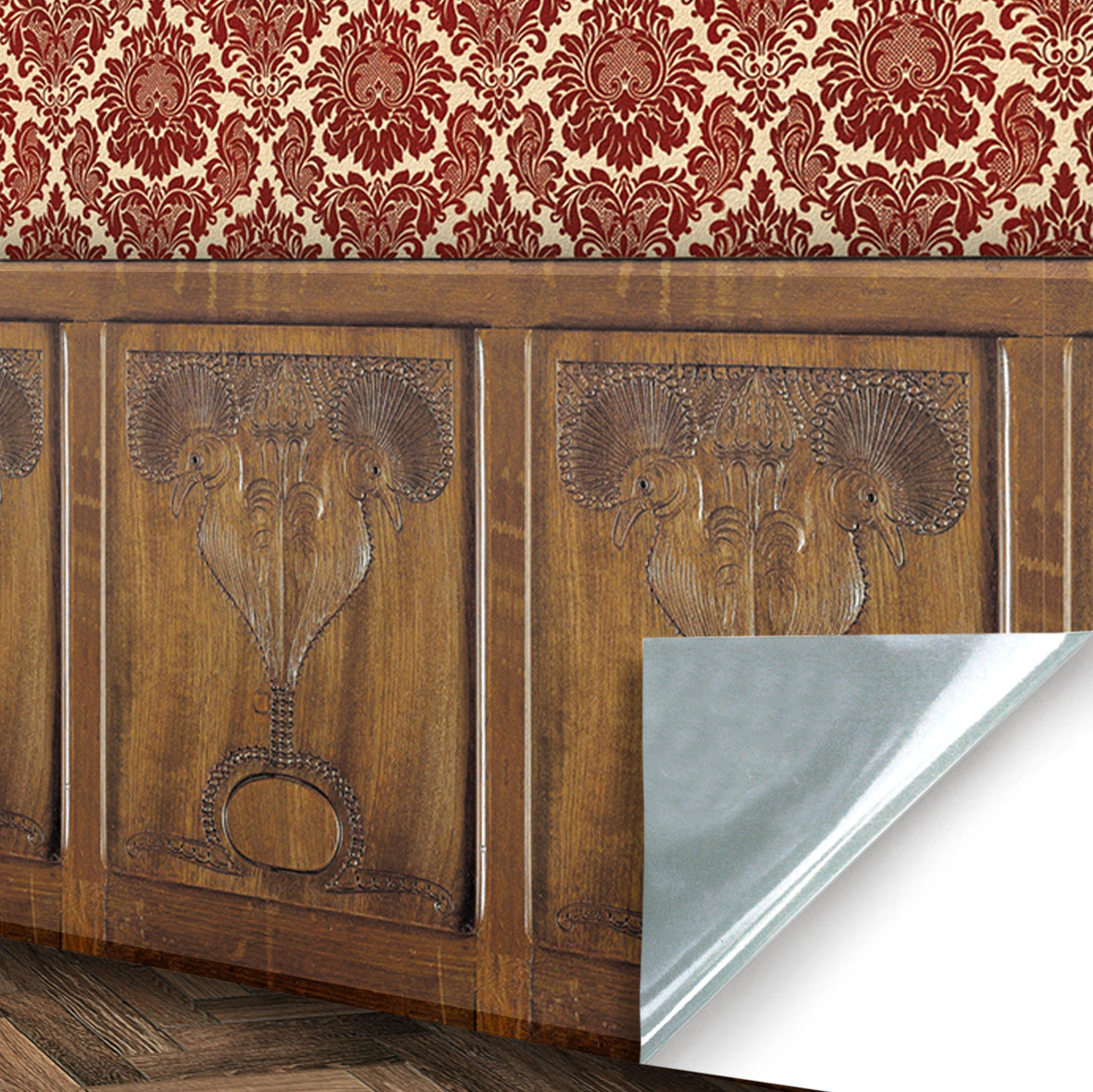 155. Wainscot Dark Wood Carved