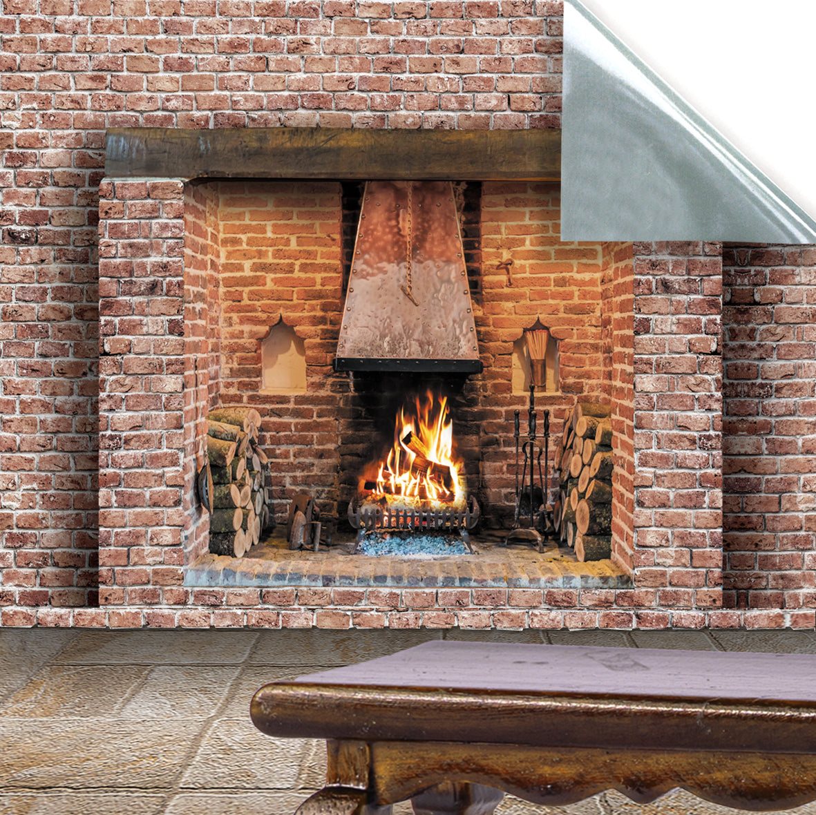 158. Inglenook Brick Fireplace