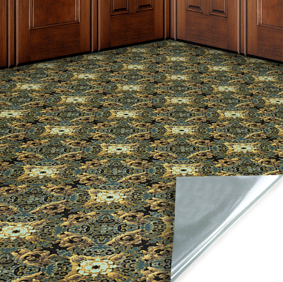 162. Antique Carpet Gold Black