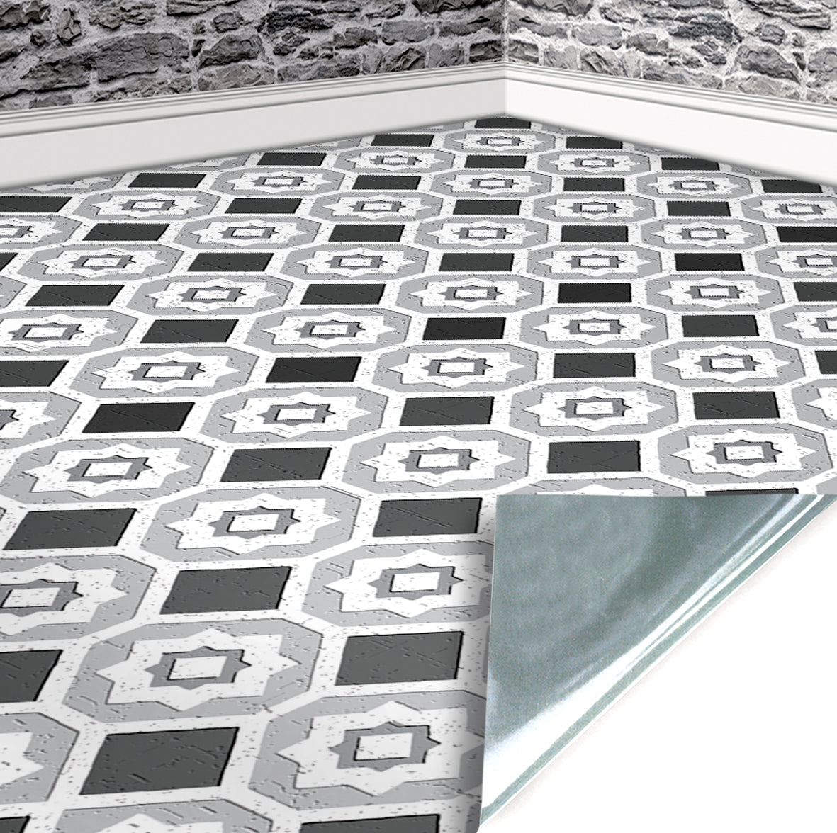 166. Vintage Floor Tiles Grey Shades