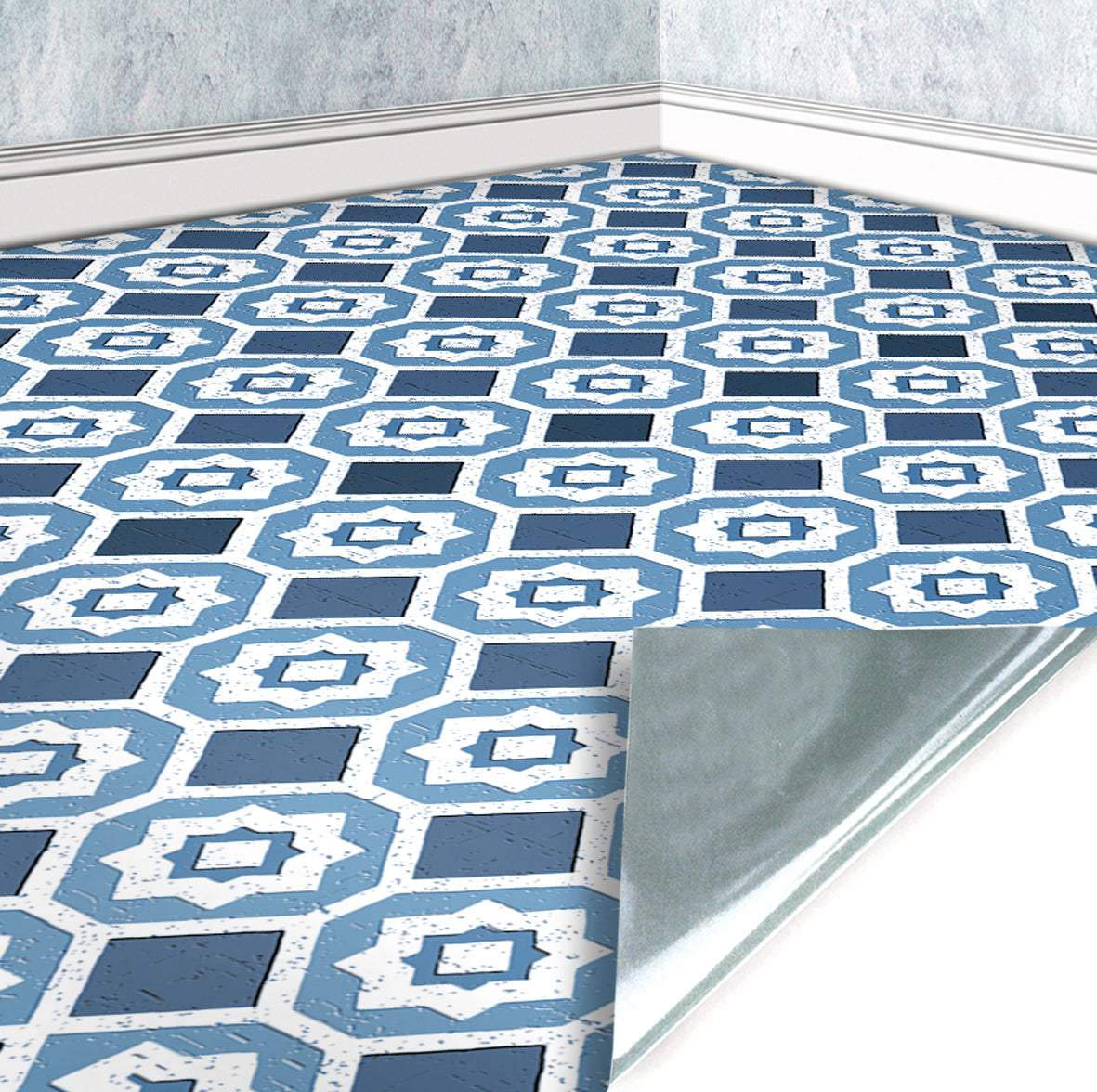 167. Vintage Floor Tiles Blue Shades