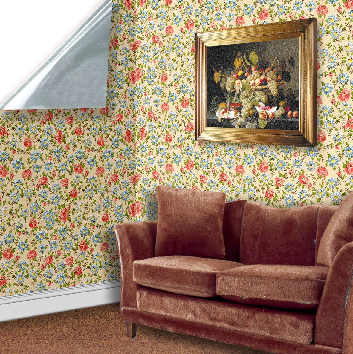 21. Floral on Cream Wallpaper