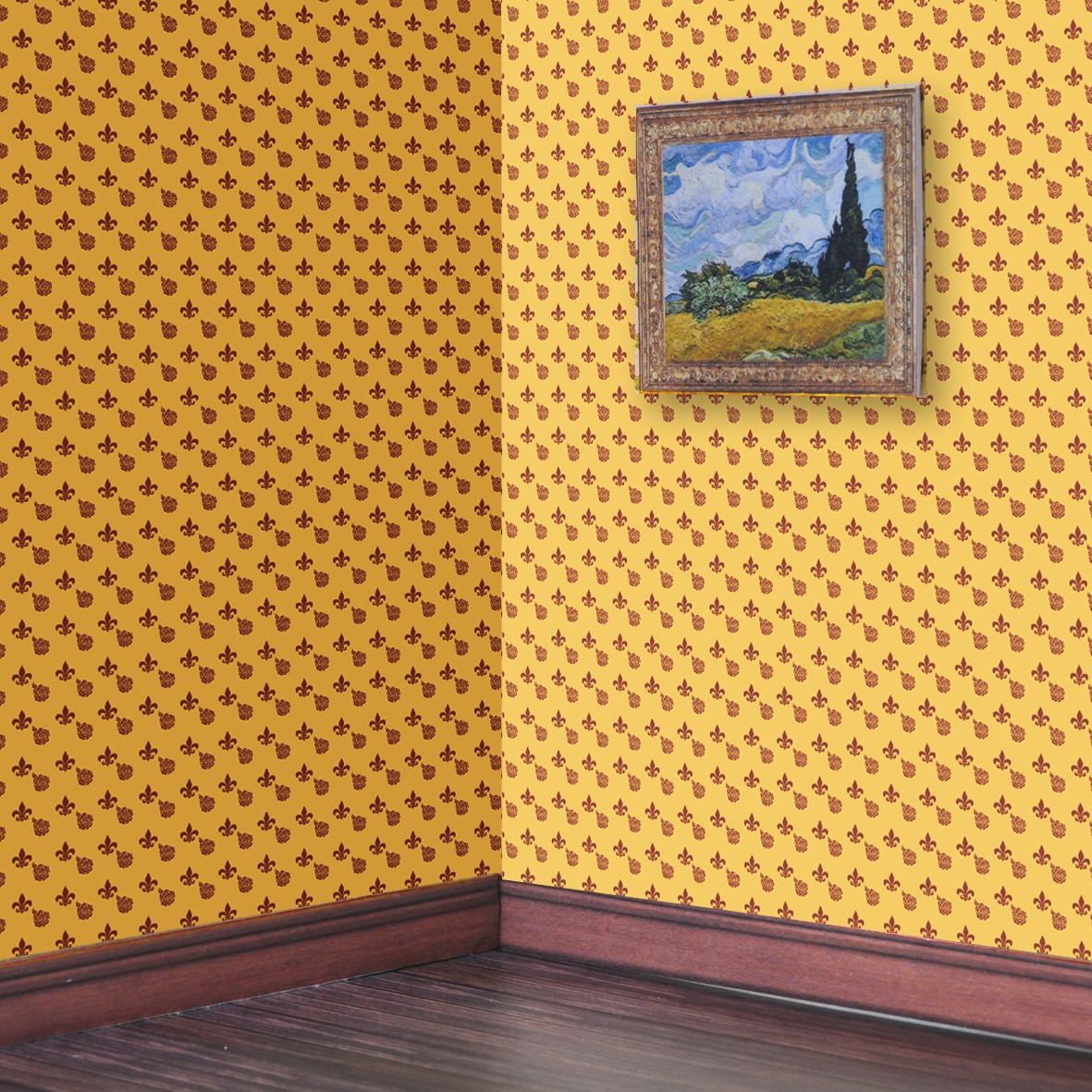 1. Fleur on Gold Wallpaper