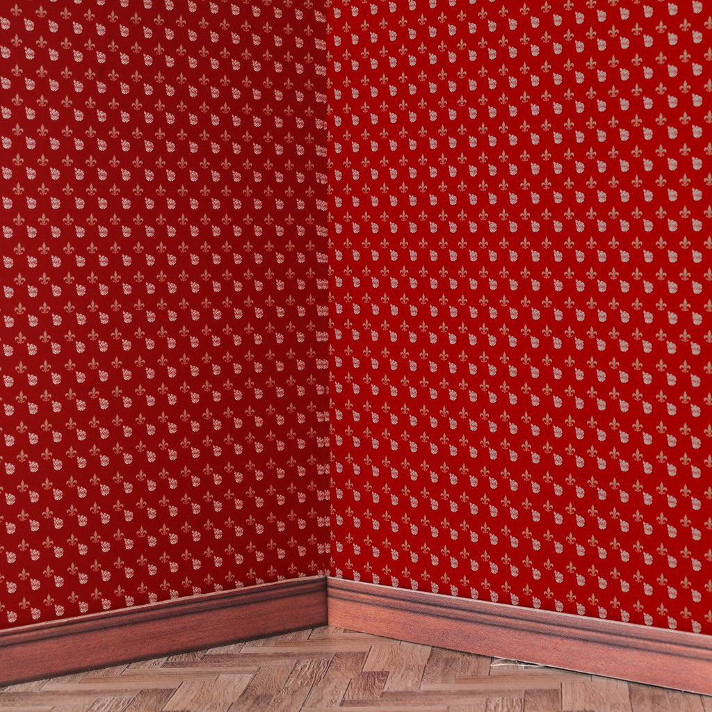 3. Fleur on Dark Red Wallpaper
