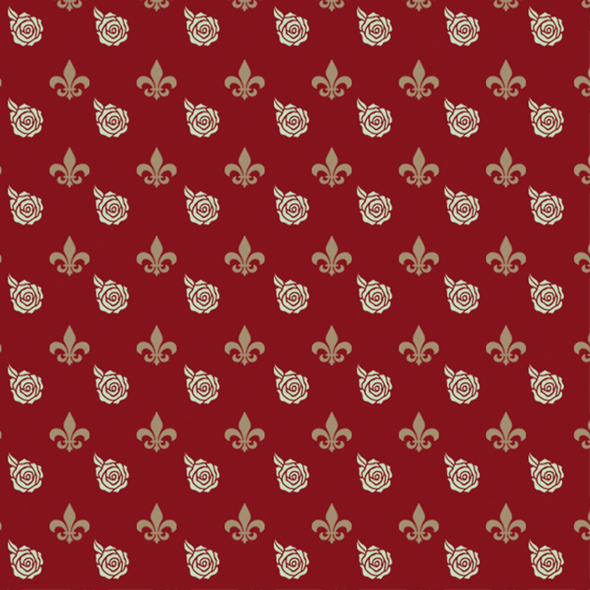 3. Fleur on Dark Red Wallpaper