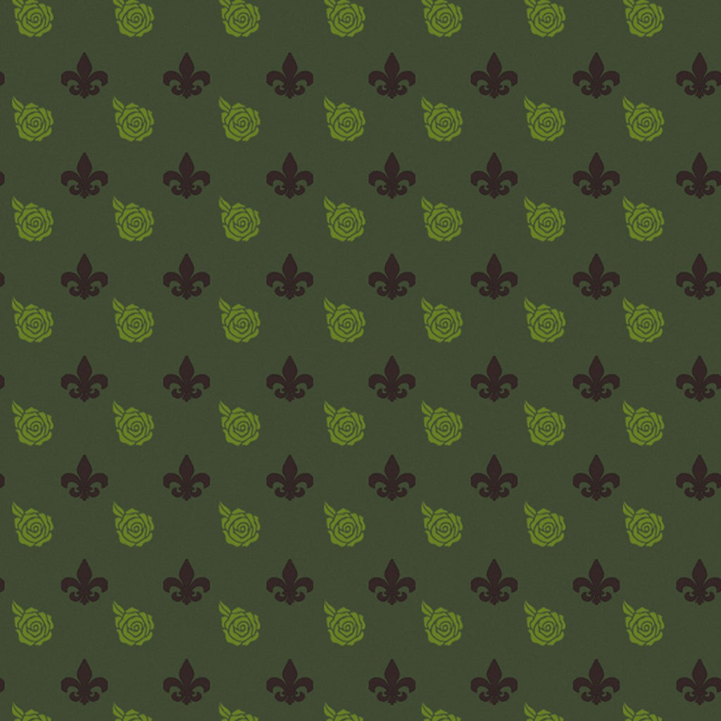 4. Fleur on Dark Green Wallpaper