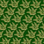 6. Gold Leaves on Dark Green Wallpaper