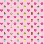 7. Cupcakes & Hearts on Pink Wallpaper