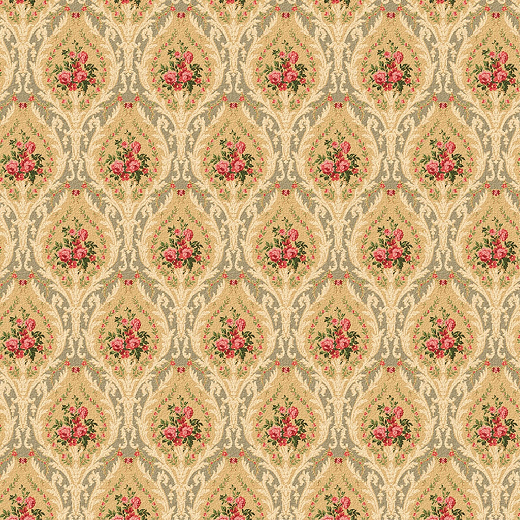 9. Victorian Floral on Beige Wallpaper