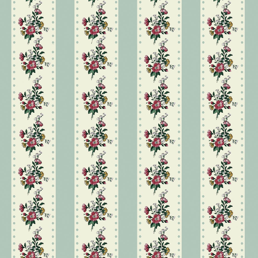 16. Regency Teal Floral Stripe Wallpaper