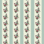 16. Regency Teal Floral Stripe Wallpaper