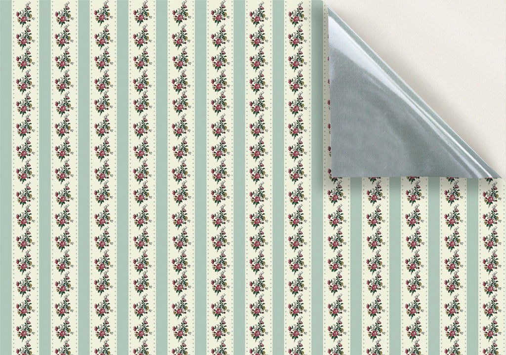 16. Regency Teal Floral Stripe Wallpaper
