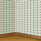 16. Regency Teal Floral Stripe Wallpaper
