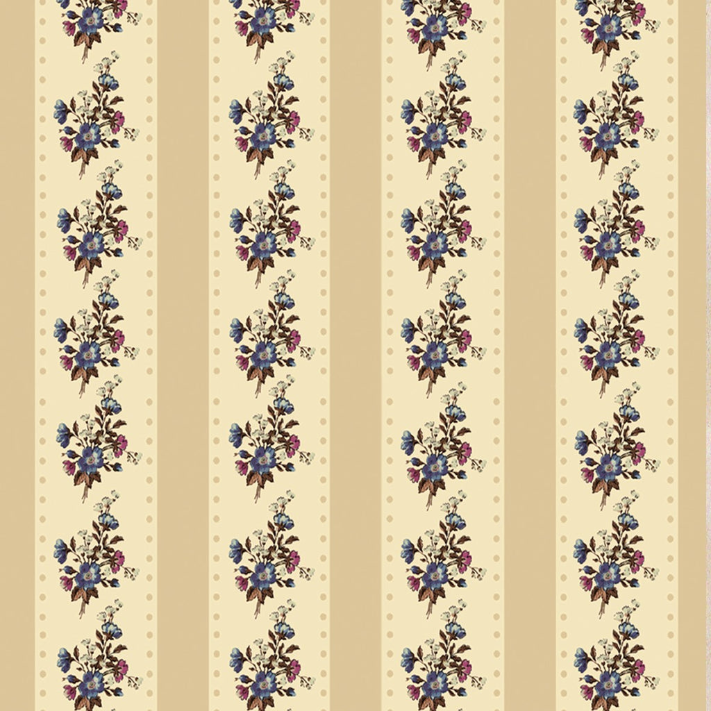 17. Regency Beige Floral Stripe Wallpaper
