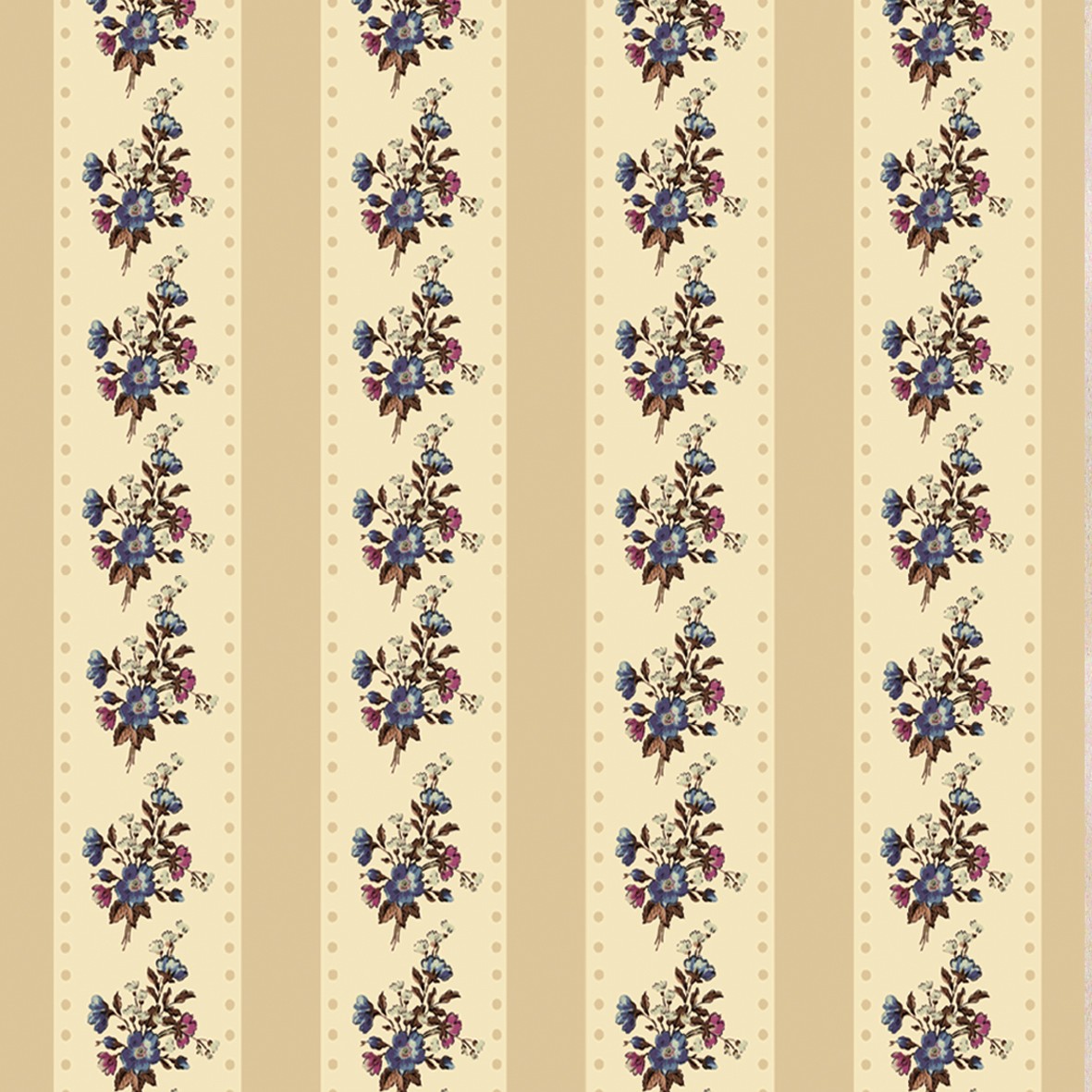 17. Regency Beige Floral Stripe Wallpaper