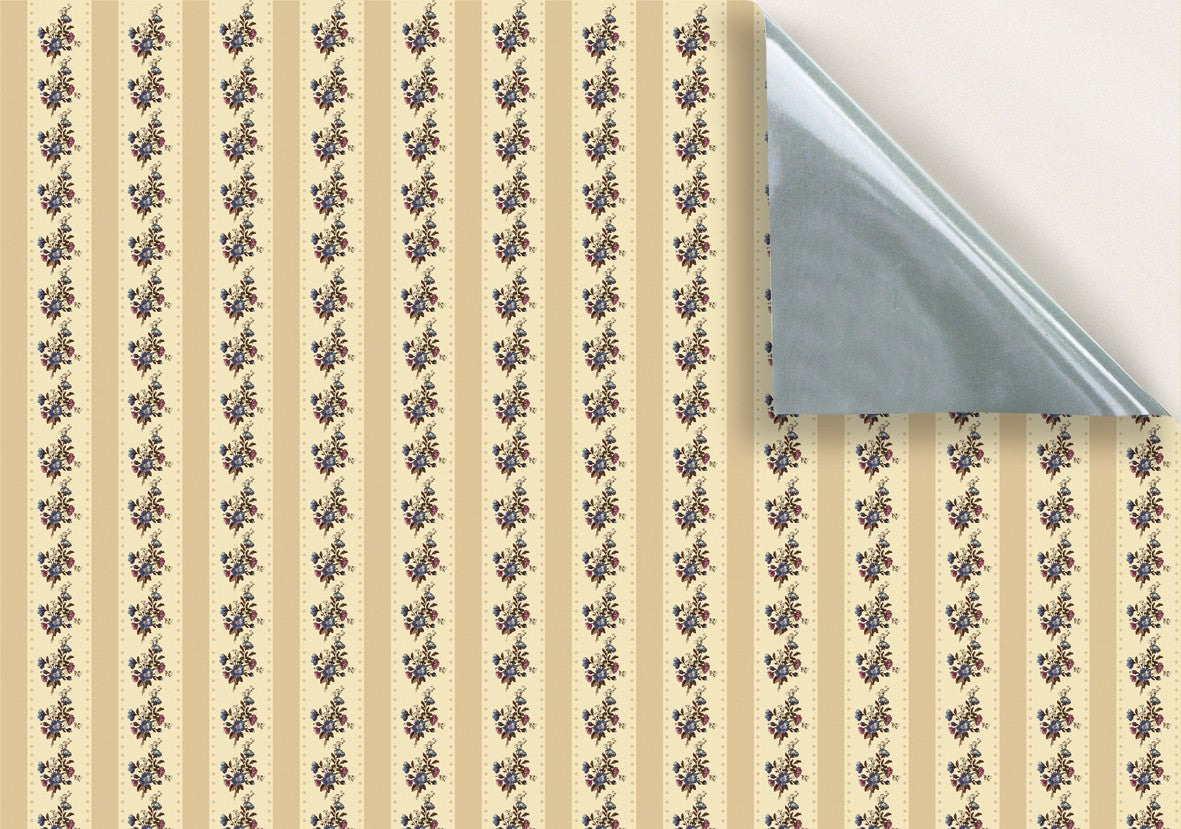 17. Regency Beige Floral Stripe Wallpaper