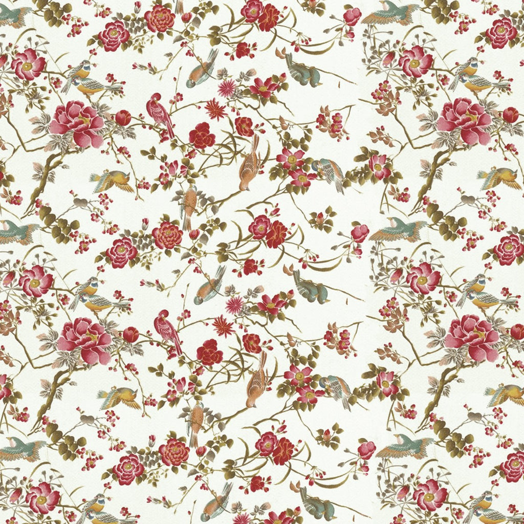 20. Red Floral on White Wallpaper