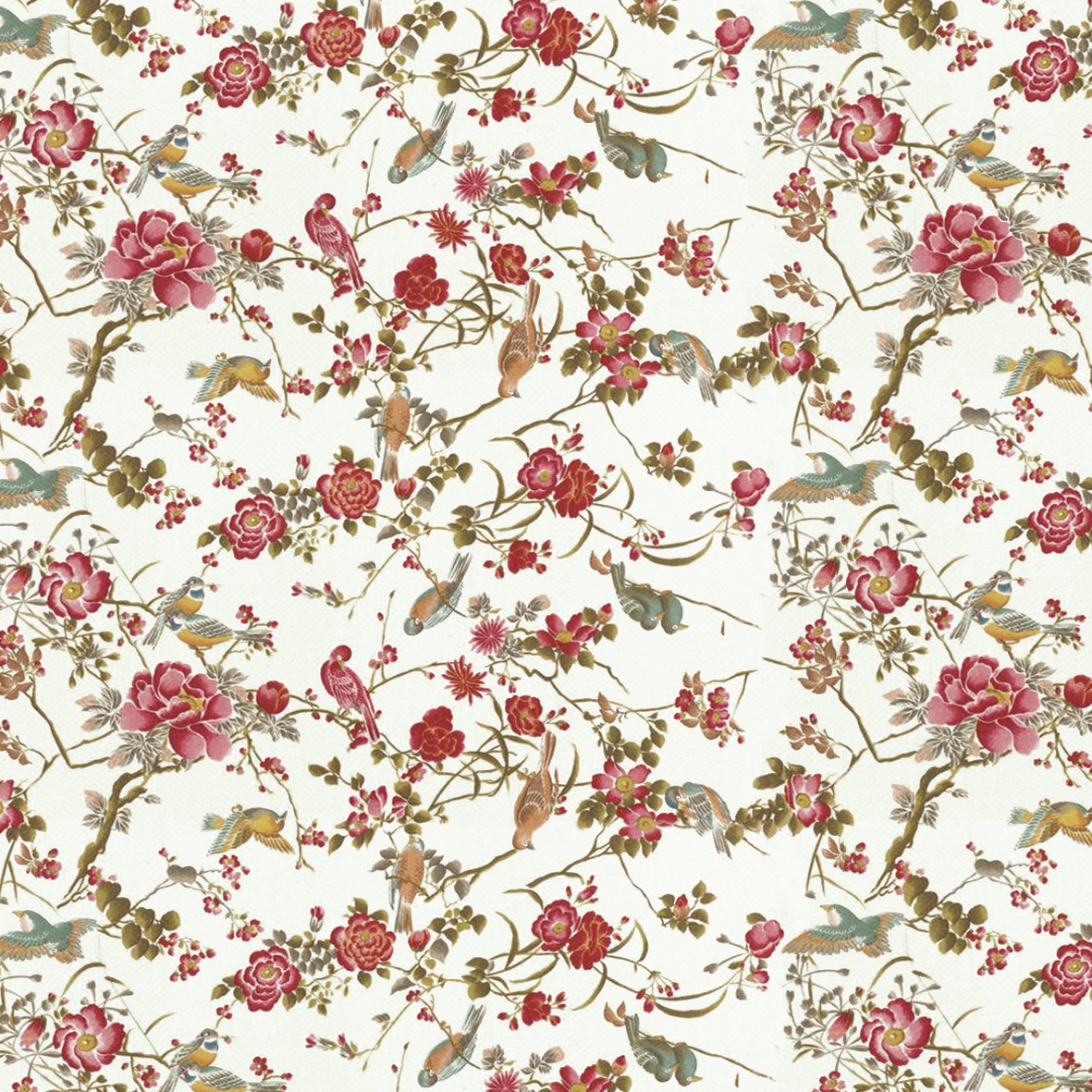 20. Red Floral on White Wallpaper