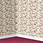 20. Red Floral on White Wallpaper