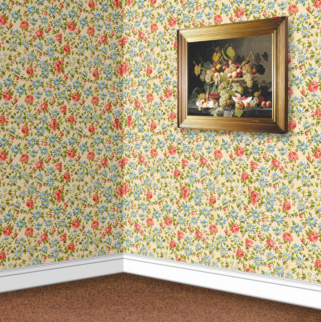 21. Floral on Cream Wallpaper