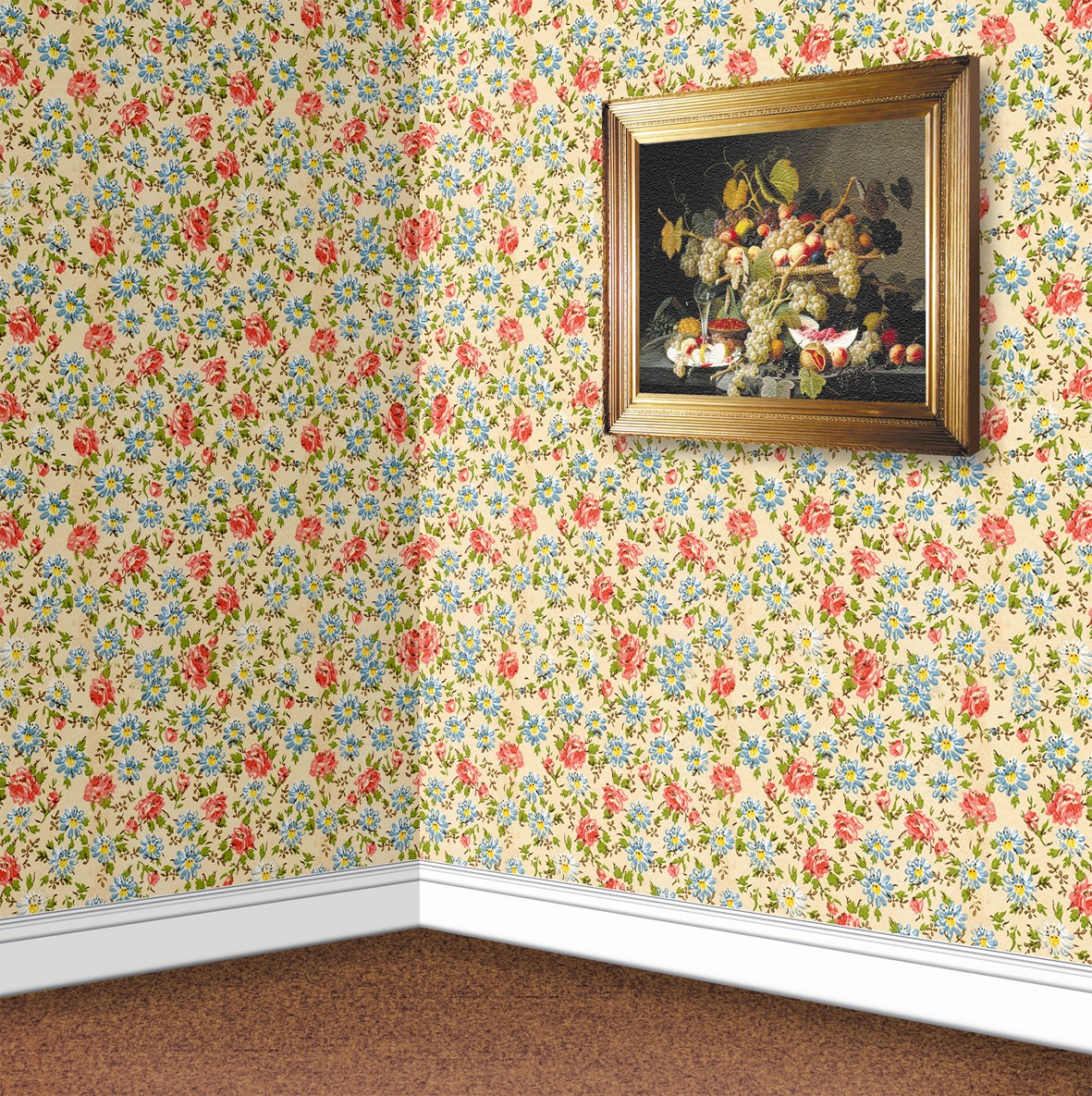 21. Floral on Cream Wallpaper