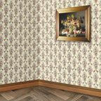 23. Regency Pink Floral on Cream Wallpaper