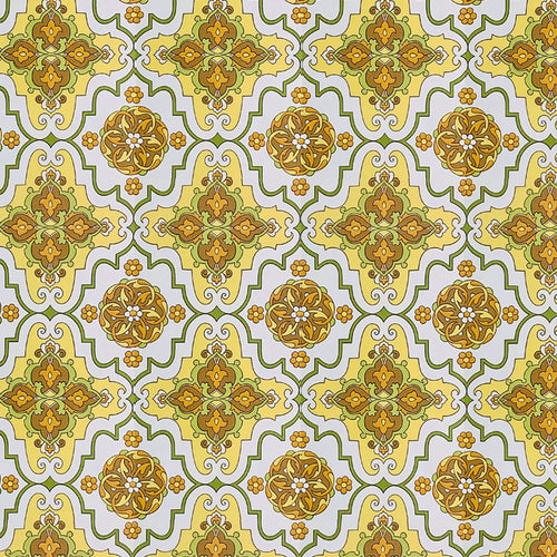 100. Vintage Green & Yellow Wallpaper