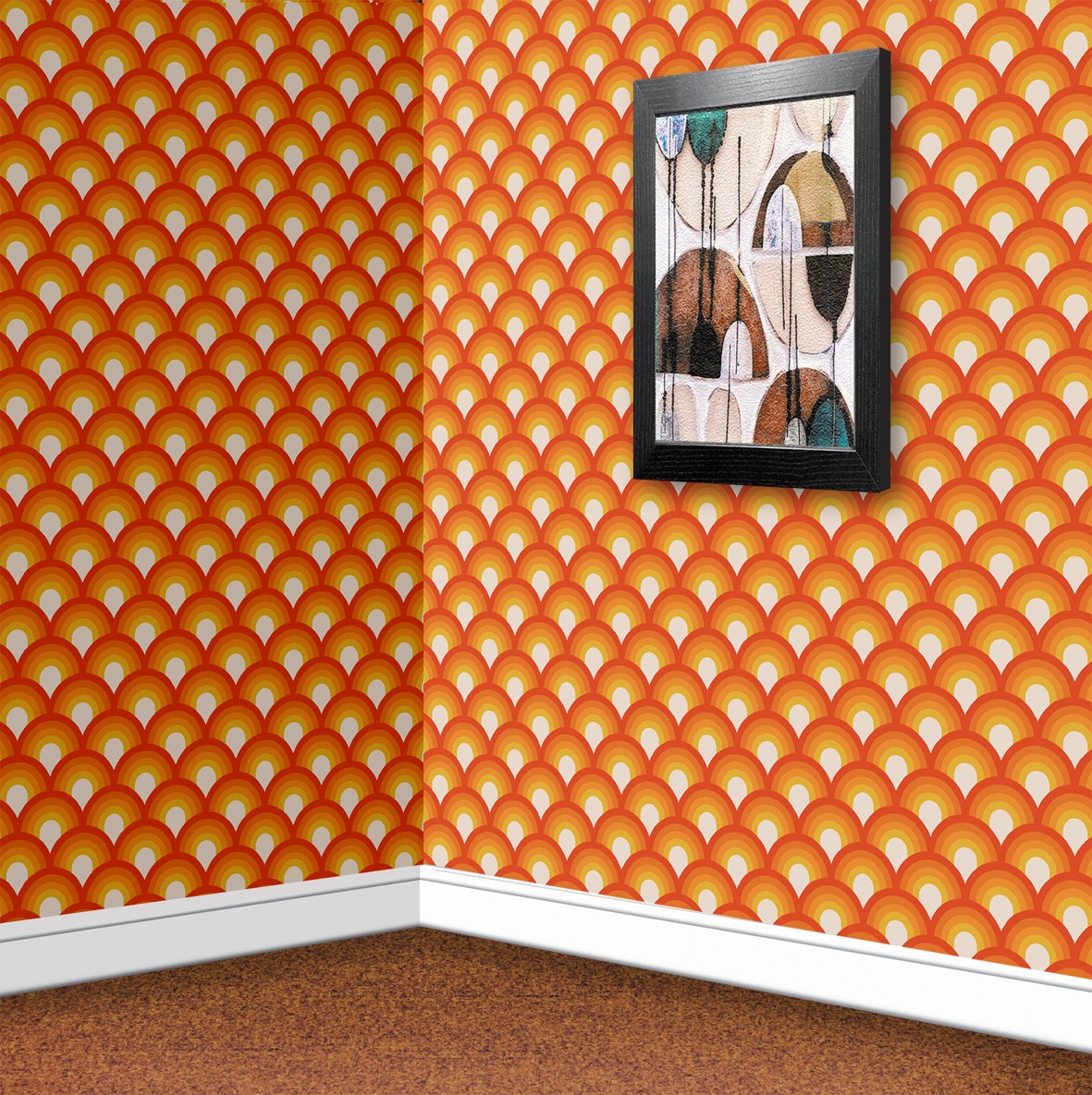 103. Vintage Orange Wallpaper