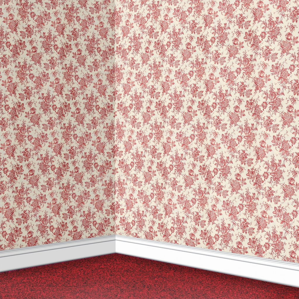117. Red Toile De Jouy Wallpaper