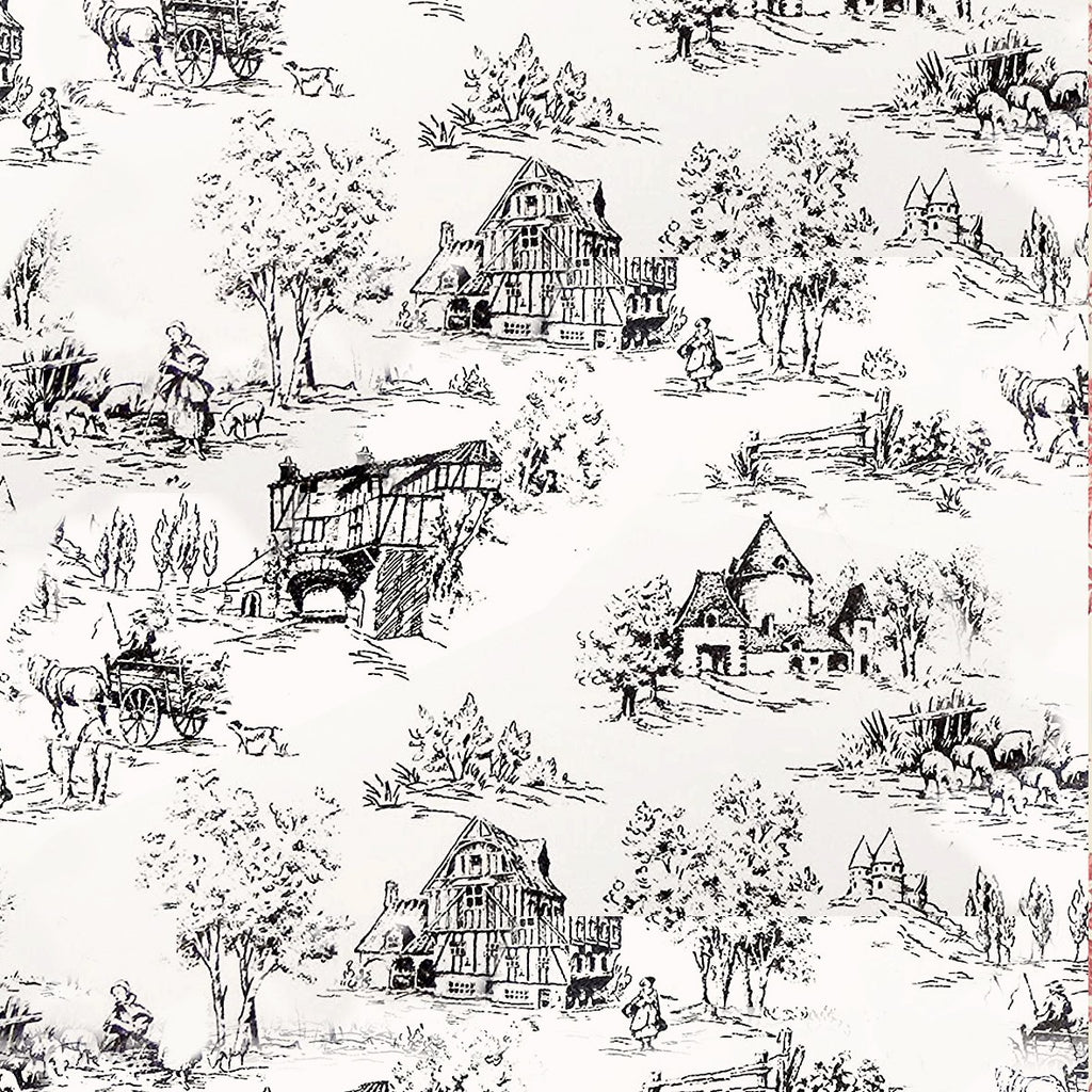 118. Black & White Toile De Jouy Wallpaper