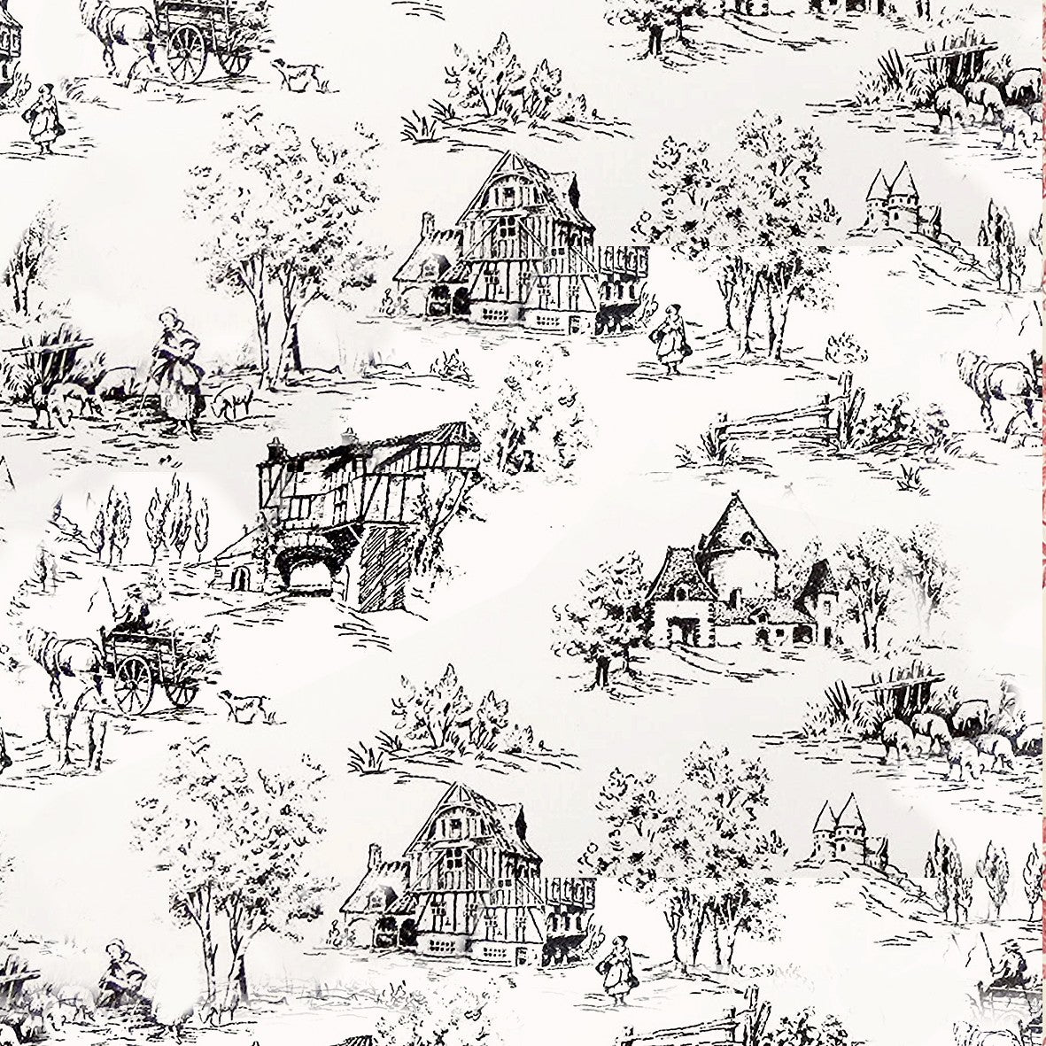 118. Black & White Toile De Jouy Wallpaper