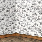 118. Black & White Toile De Jouy Wallpaper