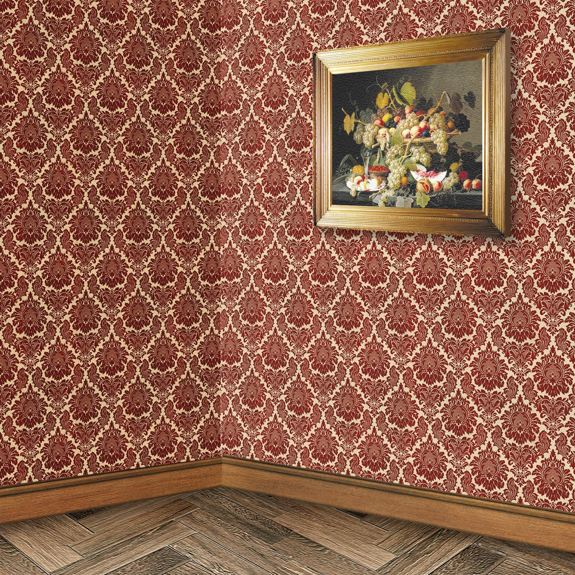 122. Victorian Velvet Red Wallpaper